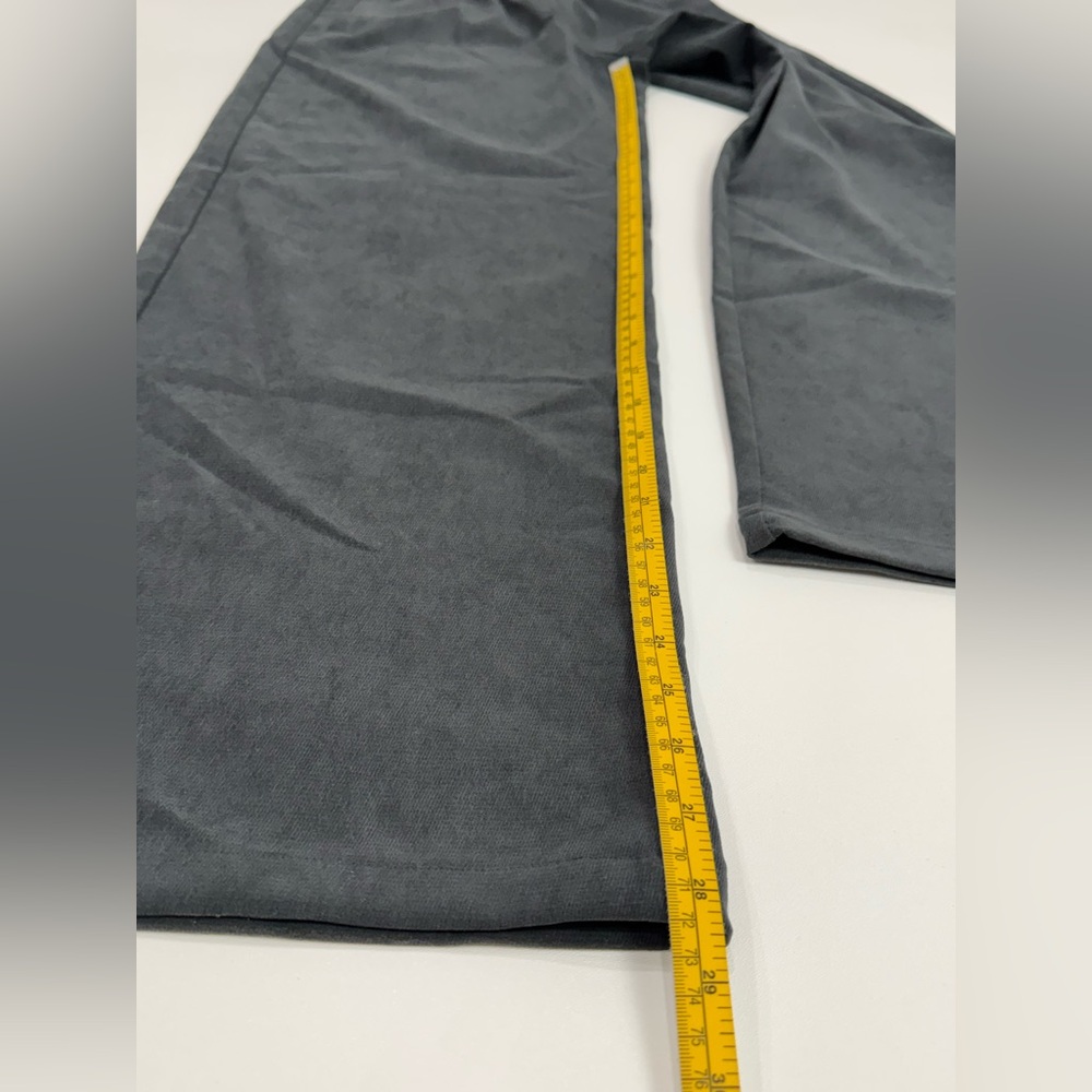 ZARA Charcoal Pull-On Casual Pants Relaxed Straight Leg Elastic Waist XS - Picture 8 of 15